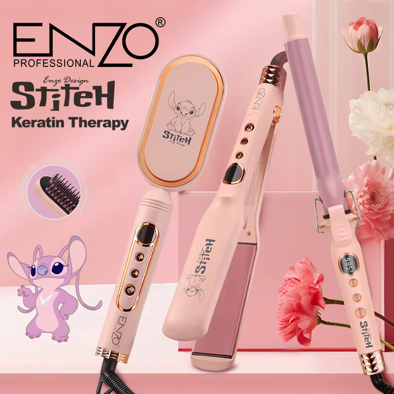 ENZO | 3-in-1 Hair Styling Tool Set (Flat Iron + Curler + Hot Comb) | EN-3135