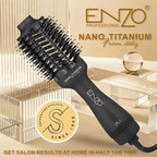 ENZO Professional Black Titanium Hair Dryer & Volumiser Brush (EN-6215)