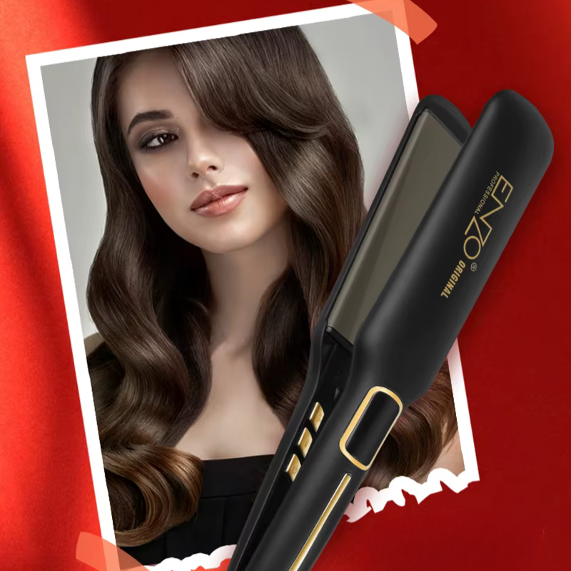 ENZO Professional Floating Plate Titanium Hair Straightener - LCD & MCH Fast Heating (EN-3976)