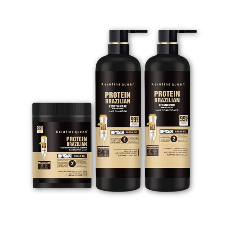 Protein Brazilian Keratin Hair Care Set Shampoo, Conditioner & Hair Mask