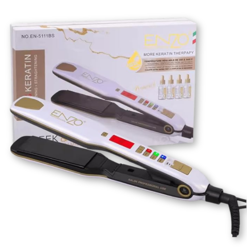 ENZO | Ceramic Titanium Hair Straightener + Free Serum Bottles | EN-5111BS