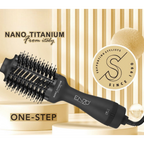 ENZO Professional Black Titanium Hair Dryer & Volumiser Brush (EN-6215)