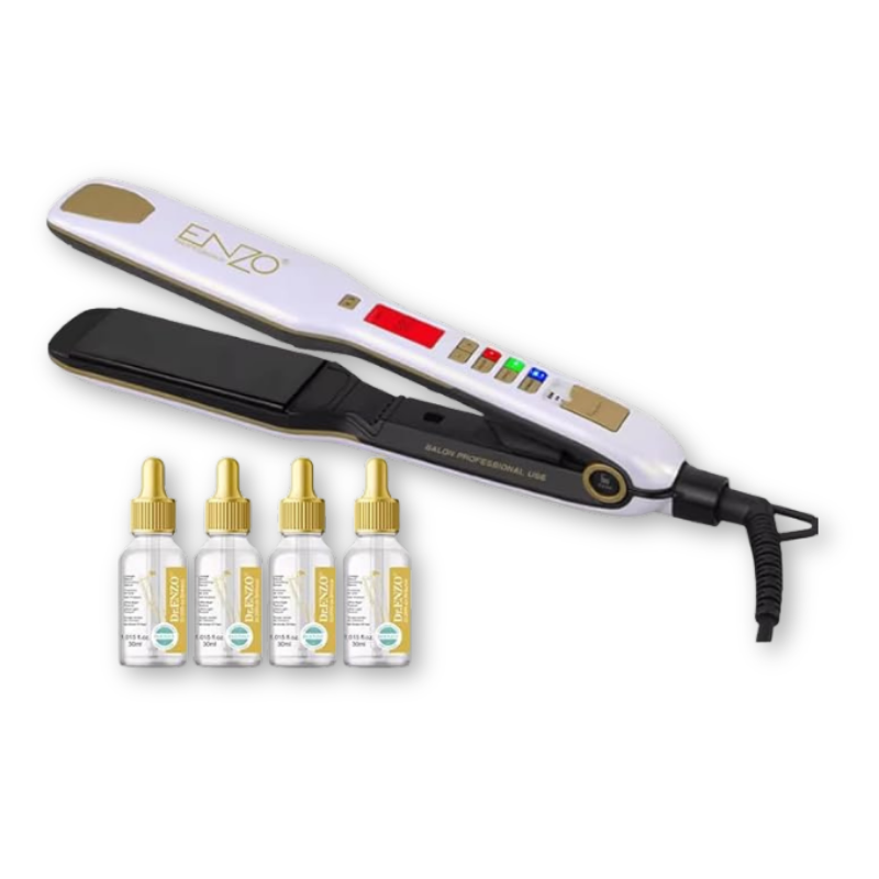 ENZO | Ceramic Titanium Hair Straightener + Free Serum Bottles | EN-5111BS