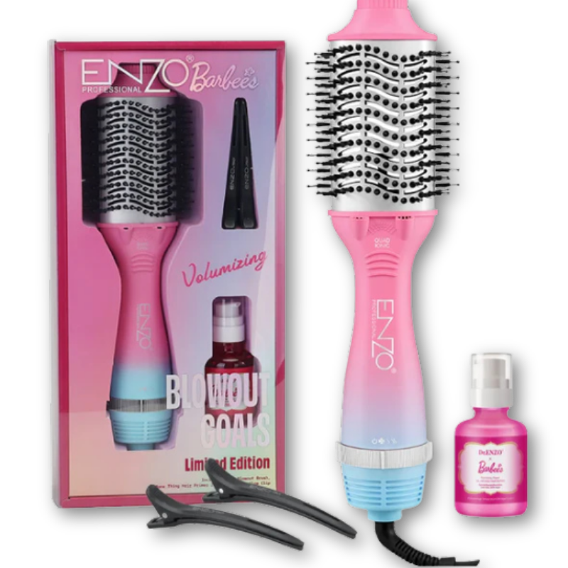 ENZO PROFESSIONAL | 3-in-1 Ionic Hot Air Brush (Straighten + Curl + Dry) Set | EN-752