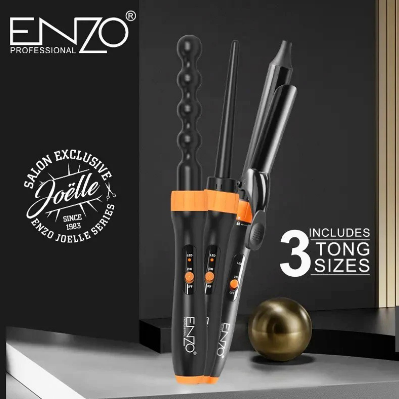 ENZO | Ceramic Electric Curling Iron 3-in-1 (Interchangeable Heads) | EN-9114