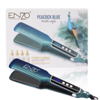 ENZO Peacock Blue Titanium & Ceramic Hair Straightener – With Elixers of Shine (EN-3983)