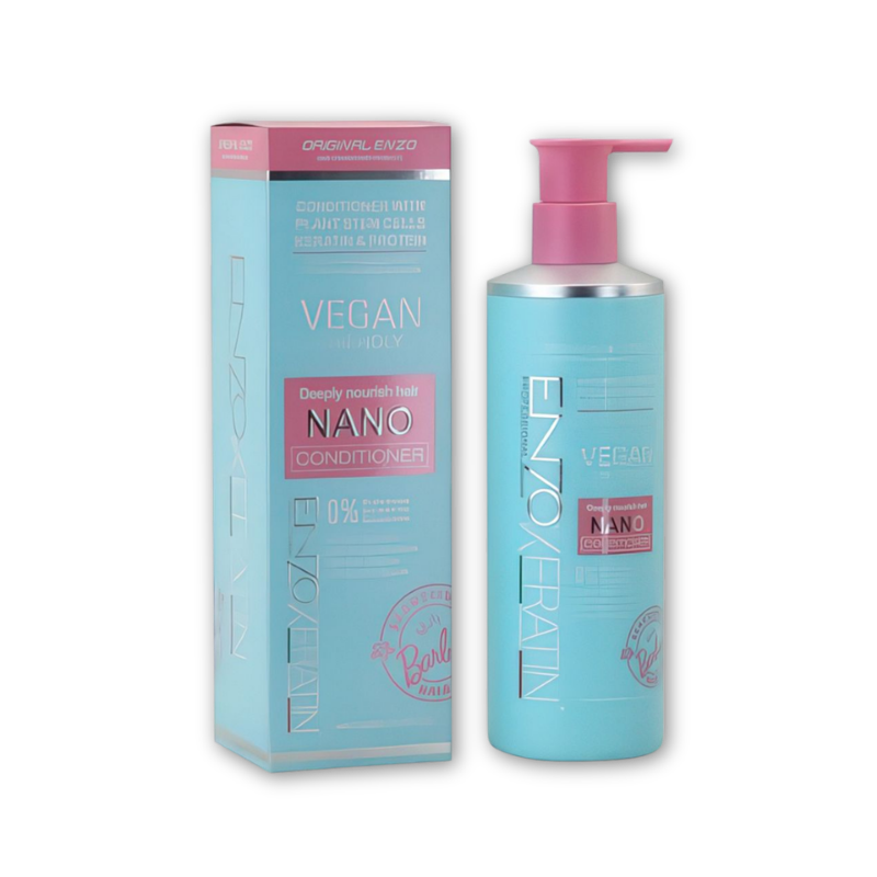ENZO Vegan-Friendly Nano Nourishing Anti-Frizz Hair Care Set with NOVIQ Heat Spray