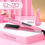 ENZO Hair Straightener Pink Wide Titanium Plate 2-in-1 Straightener & Curler EN-5301