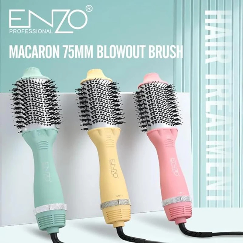 ENZO | 75mm Volumizing Hair Dryer Comb 3-in-1 (1500W Ionic Anti-Frizz) | EN-6210