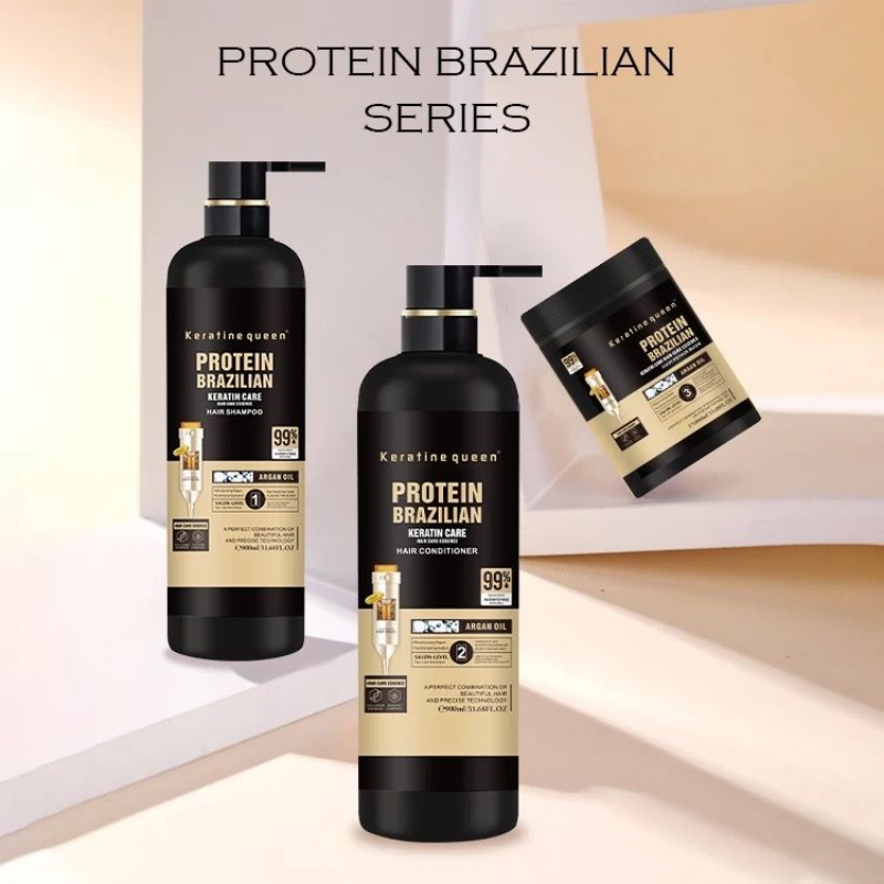 Protein Brazilian Keratin Hair Care Set Shampoo, Conditioner & Hair Mask