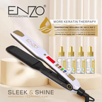 ENZO | Ceramic Titanium Hair Straightener + Free Serum Bottles | EN-5111BS