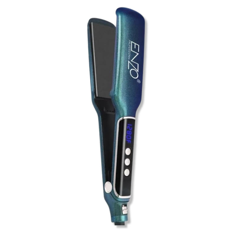 ENZO Peacock Blue Titanium & Ceramic Hair Straightener – With Elixers of Shine (EN-3983)