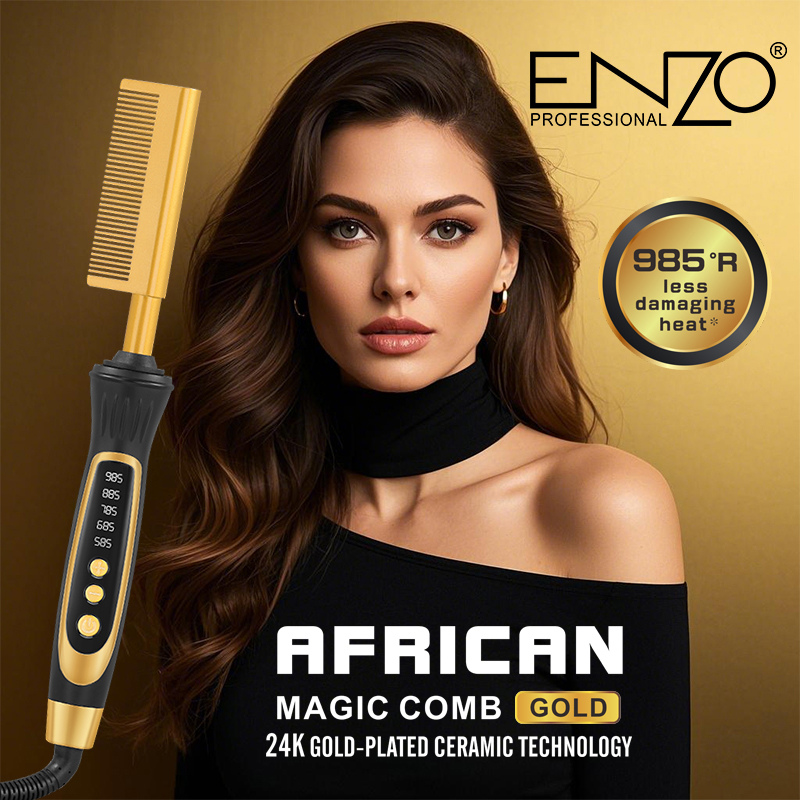 ENZO | 24K Gold Ceramic Comb IronXL+ | EN-4109