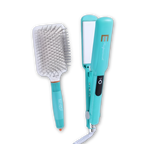 ENZO Hair Straightener with LCD Temperature Display and Paddle Brush