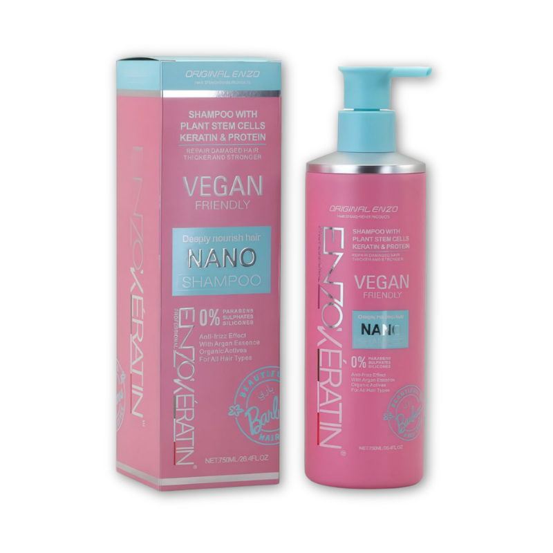 ENZO Vegan-Friendly Nano Nourishing Anti-Frizz Hair Care Set with NOVIQ Heat Spray