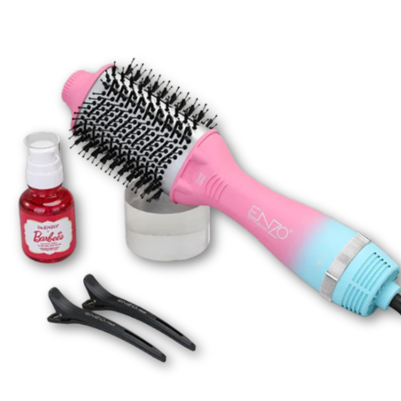 ENZO PROFESSIONAL | 3-in-1 Ionic Hot Air Brush (Straighten + Curl + Dry) Set | EN-752