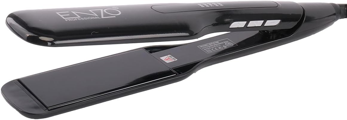 Enzo Graphite Titanium Hair Straightener + NOVIQ Heat Spray 250 ml | Dual Voltage Flat Iron with Adjustable Heat (130¬∞C‚Äì230¬∞C) | Fast Heat-Up, Frizz-Free Shine, and Smooth Styling