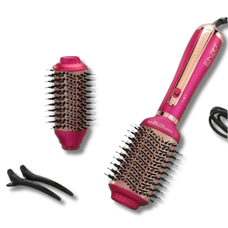 ENZO Professional 2-in-1 SmoothStyle Heated Brush Straightener & Hot Air Styler (EN-6216)