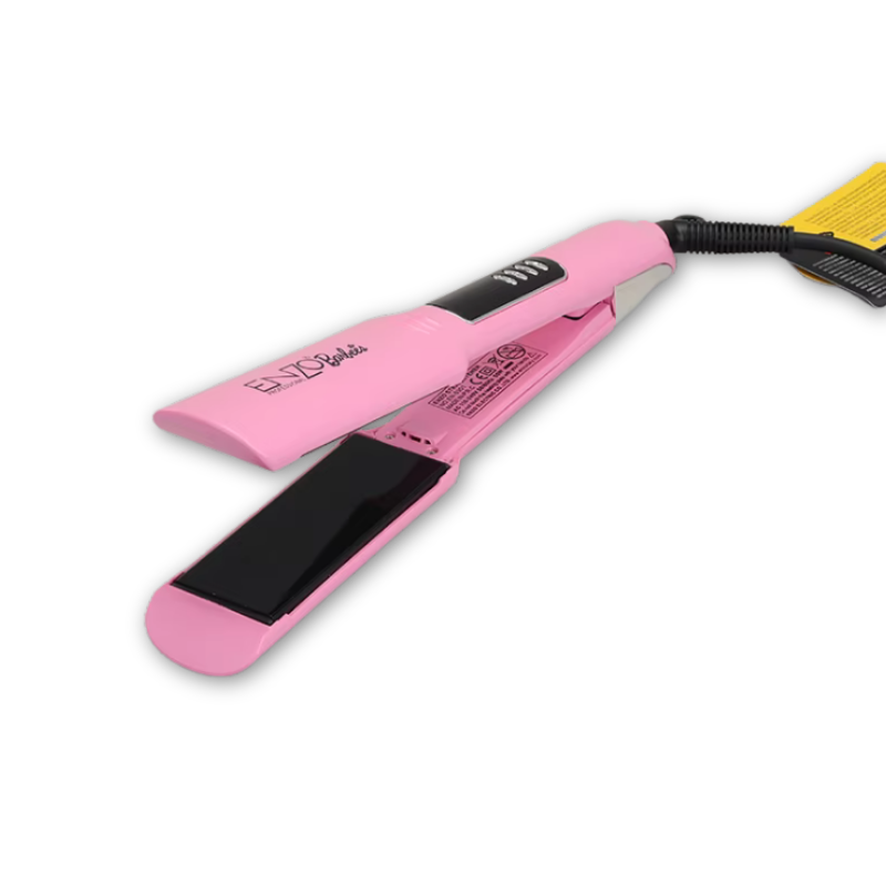 ENZO Hair Straightener Pink Wide Titanium Plate 2-in-1 Straightener & Curler EN-5301