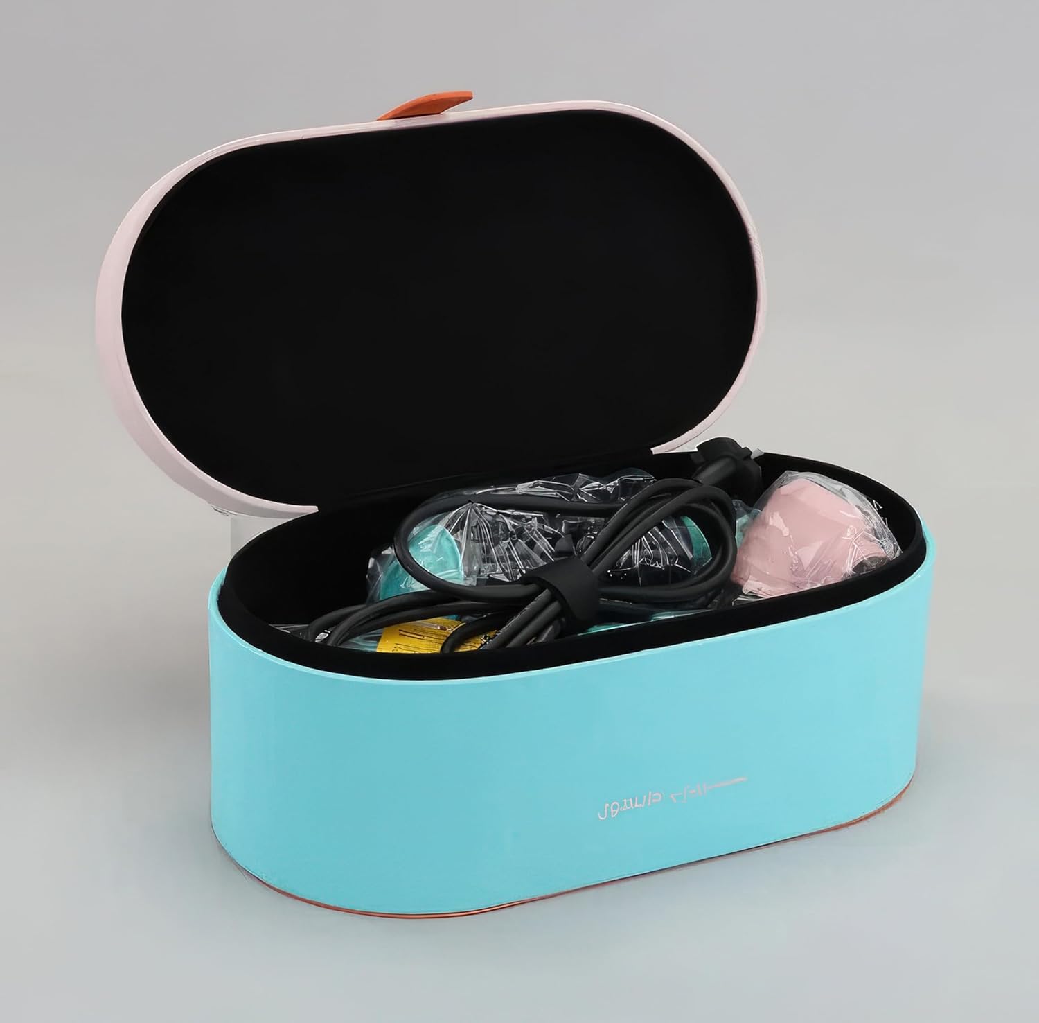 (Blue) ENZO | 5-in-1 Hair Dryer Brush & Air Curler + NOVIQ Heat Protection Spray (250ml)