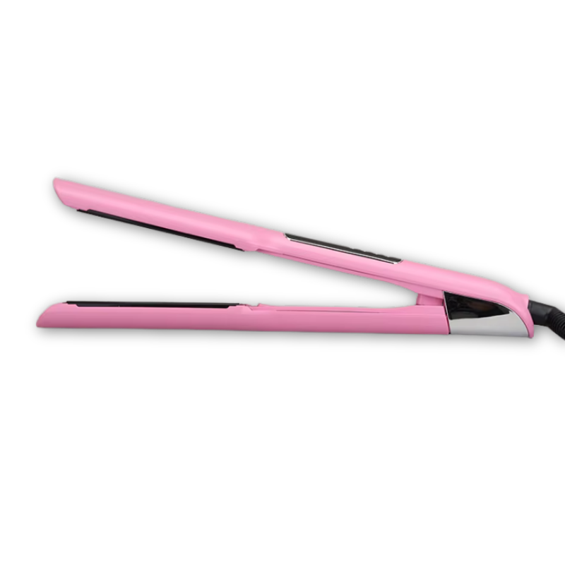 ENZO Hair Straightener Pink Wide Titanium Plate 2-in-1 Straightener & Curler EN-5301
