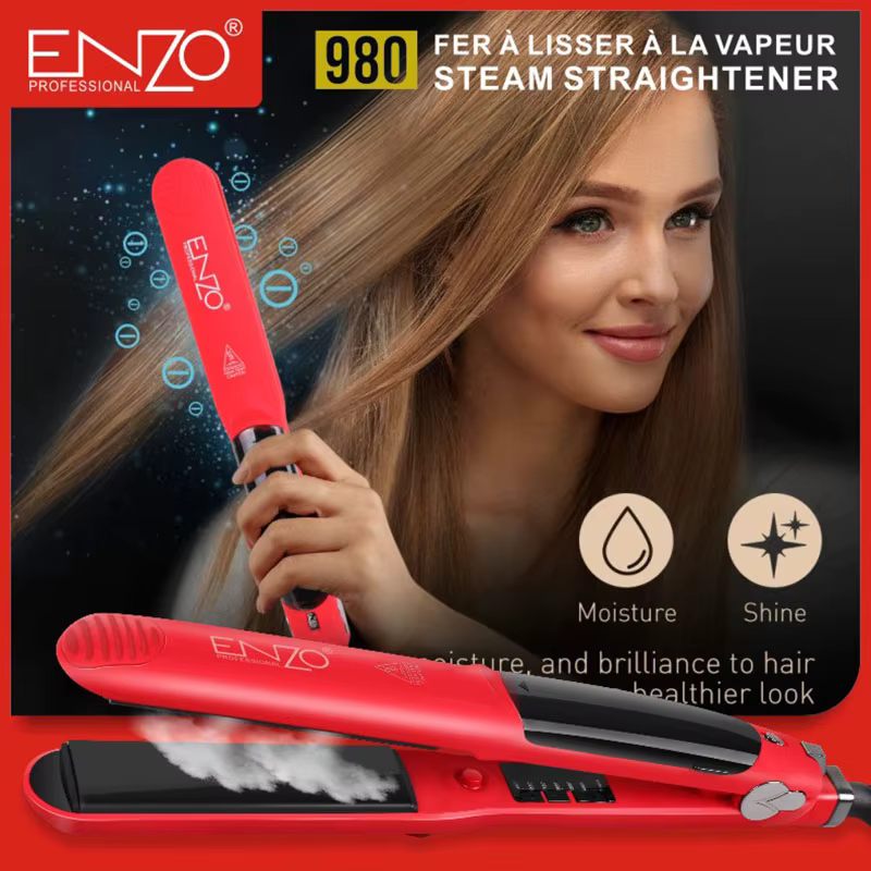 ENZO | Infrared Steam Hair Straightener & Curler (African Hair) | EN-3999