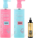 Enzo Nano Vegan Hair Smooth Set + NOVIQ Heat Spray 250ml | Anti-Frizz Shampoo & Conditioner for All Hair Types | Plant-Based, Sulfate-Free, Nano Hydration for Soft, Shiny, Healthy Hair