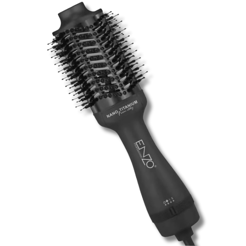 ENZO Professional Black Titanium Hair Dryer & Volumiser Brush (EN-6215)