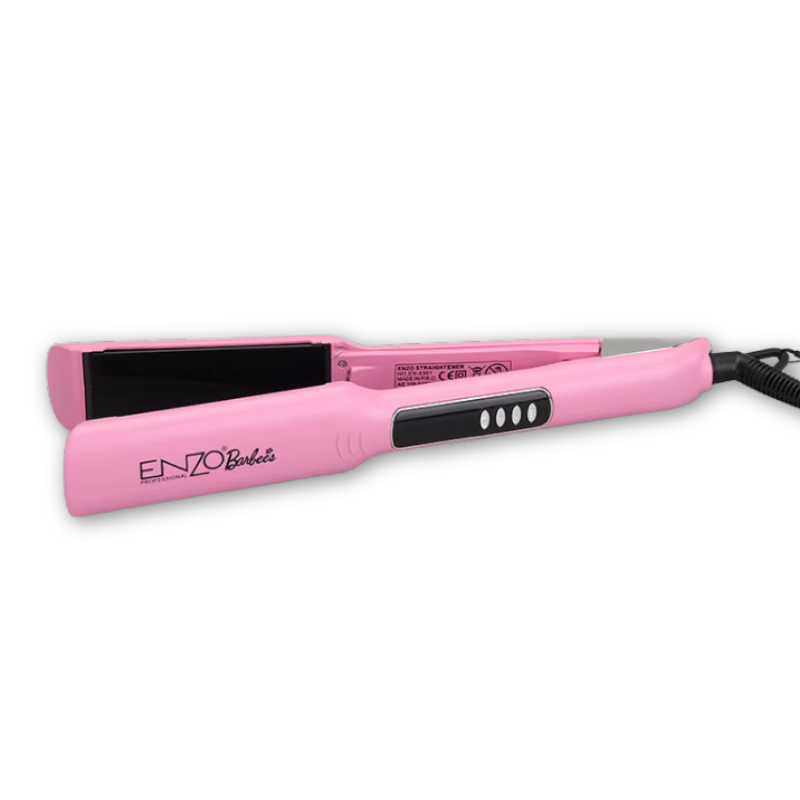 ENZO Hair Straightener Pink Wide Titanium Plate 2-in-1 Straightener & Curler EN-5301