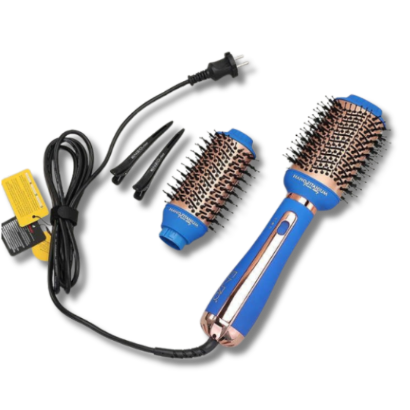 ENZO Professional 2-in-1 SmoothStyle Heated Brush Straightener & Hot Air Styler (EN-6216)