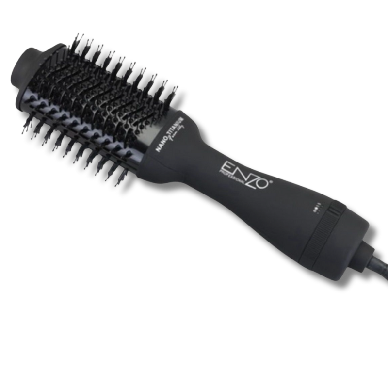 ENZO Professional Black Titanium Hair Dryer & Volumiser Brush (EN-6215)