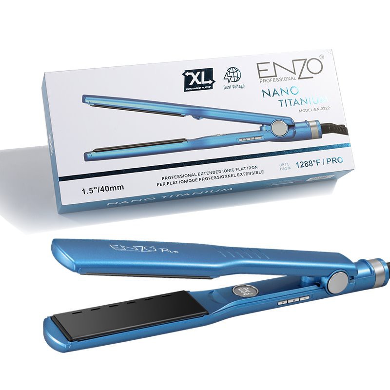 ENZO Nano Titanium Hair Straightener Dual Voltage