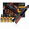 ENZO salon argan oil straightener with retail box and four argan oil bottles