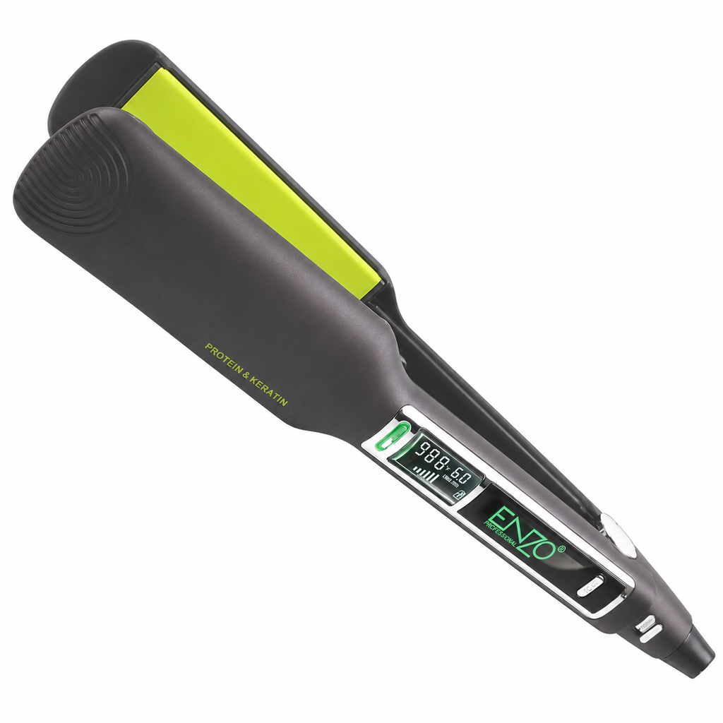 ENZO titanium wide plate straightener with lime green plates