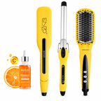 ENZO 4-in-1 Yellow Titanium Plate Hair Styling Set