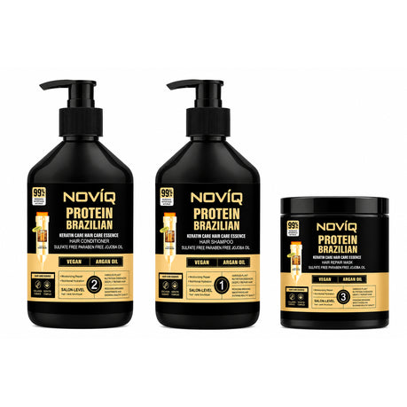 NOVIQ Keratin Vegan Shampoo & Conditioner + Keratin Hair Mask
