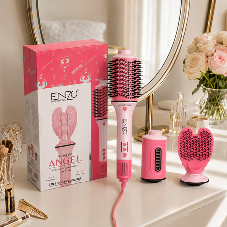 ENZO Professional 3-in-1 Hot Air Styling Brush