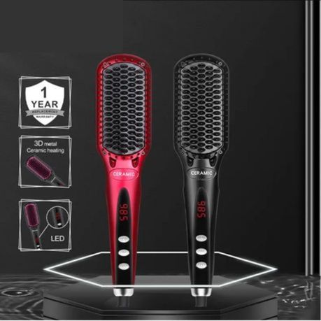 ENZO Intelligent Straightening Hair Brush + Hair Serum Set