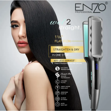 ENZO Wet 2 Straight Flat Iron with Styling System