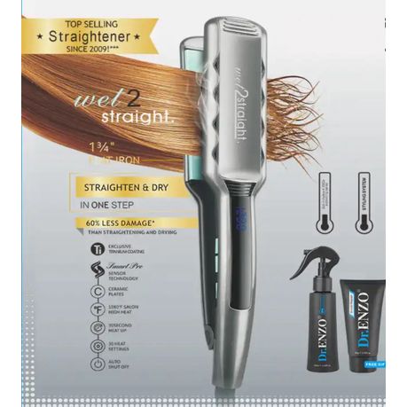 ENZO ProTitanium Coating Hair Straightener + Hair Care Spray & Lotion