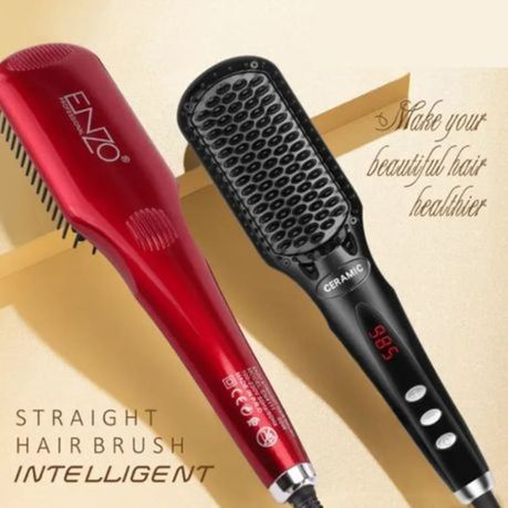 ENZO Intelligent Straightening Hair Brush + Hair Serum Set