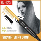 ENZO Hot Hair Comb — Black & Gold
