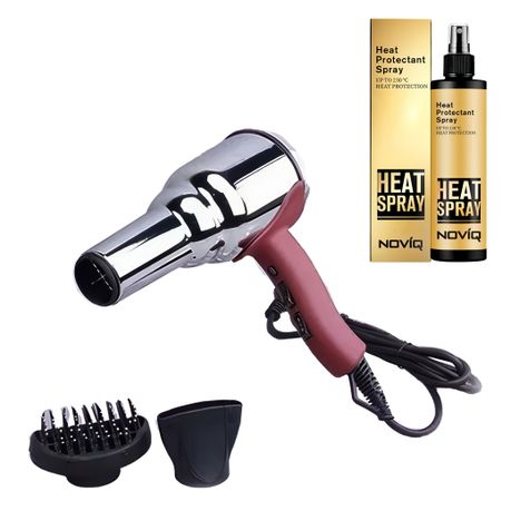 ENZO Metal Ionic Hair Dryer 8000W + NOVIQ Heat Spray 250ml (EN-2997)