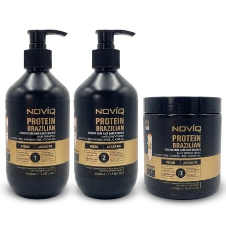 NOVIQ Brazilian Protein Keratin 3-Step Shampoo & Mask Set