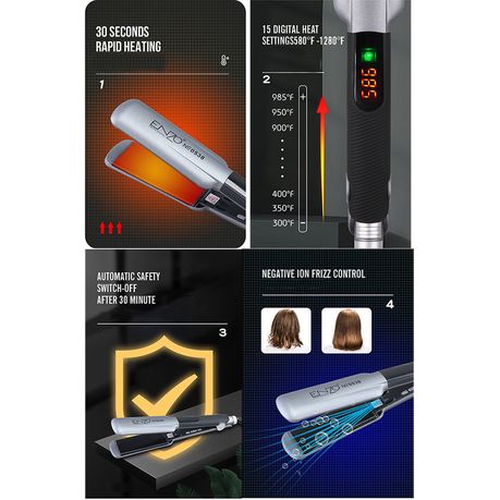 ENZO Multi-Function Deluxe Hair Straightener with LCD Digital Display