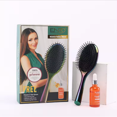ENZO Professional Wooden Paddle Brush EN-BR1