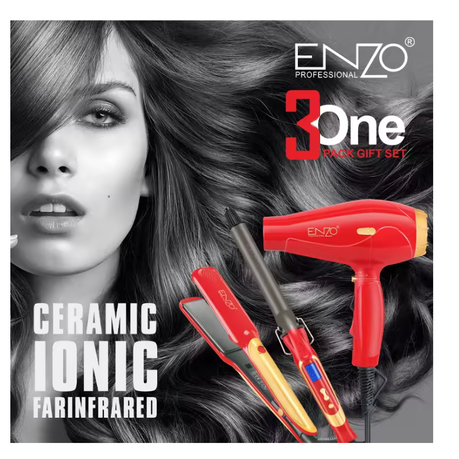 ENZO Professional Multi-Function 3-in-1 Hair Styling Tool Set