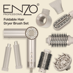 ENZO 1500W Folding Hot Air Hair Dryer & Styling Comb Set