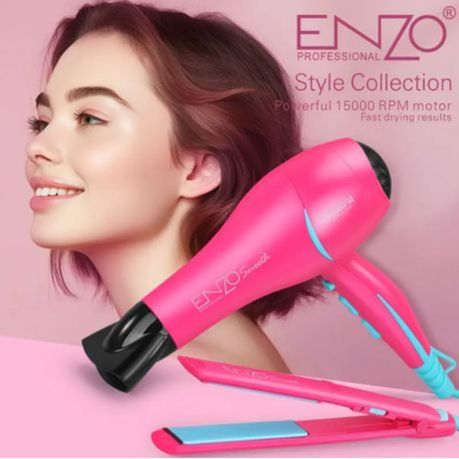 ENZO 2-in-1 Electronic Hair Dryer & Straightener