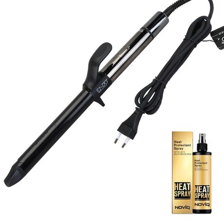ENZO Professional Titanium Curling Wand + NOVIQ Heat Spray 250ml